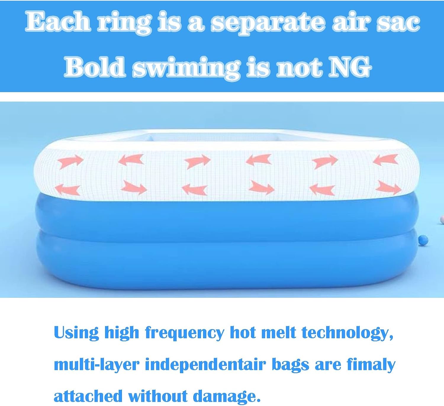 10Ft Kiddie Pool Inflatable Swimming Pool above Ground Pool with Pump 120"X72"X22" Full-Sized Large Inflatable Big Pool - Baby Pool Kiddie Pool Kids Pool Toys Swimming Pool for Kid