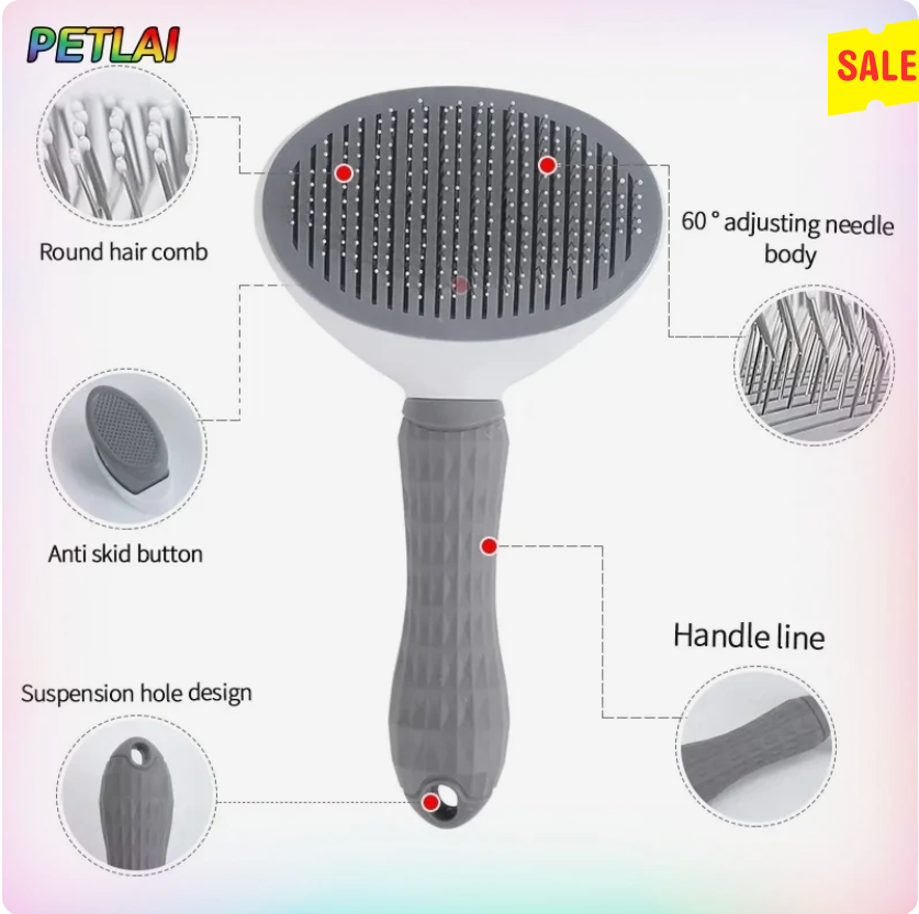 Self-Cleaning pet hair remover brush